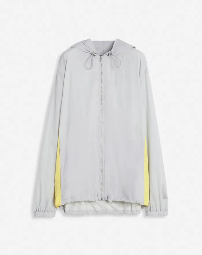 Lanvin X Future Zipped Hoodie With Contrasting Stripes Eagle Grey Men Lanvin Knitwear and Sweatshirts