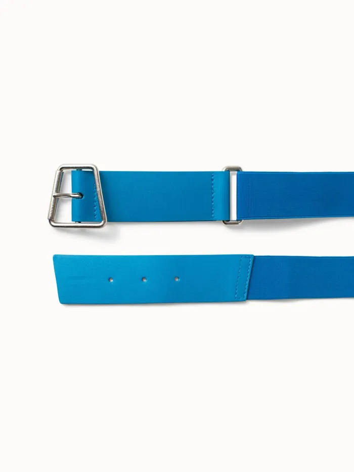 Leather And Elastic Belt With Trapezoid Buckle Alpsee Women Akris Belts