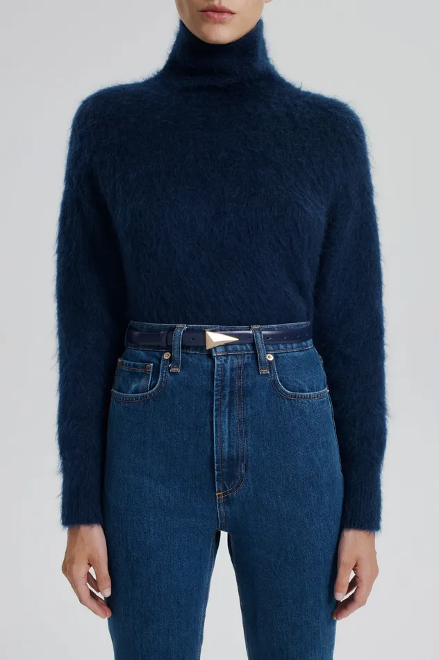 Leather BRUSHED TRIANGLE TRIM BELT 2 DARKNAVY Scanlan Theodore Women