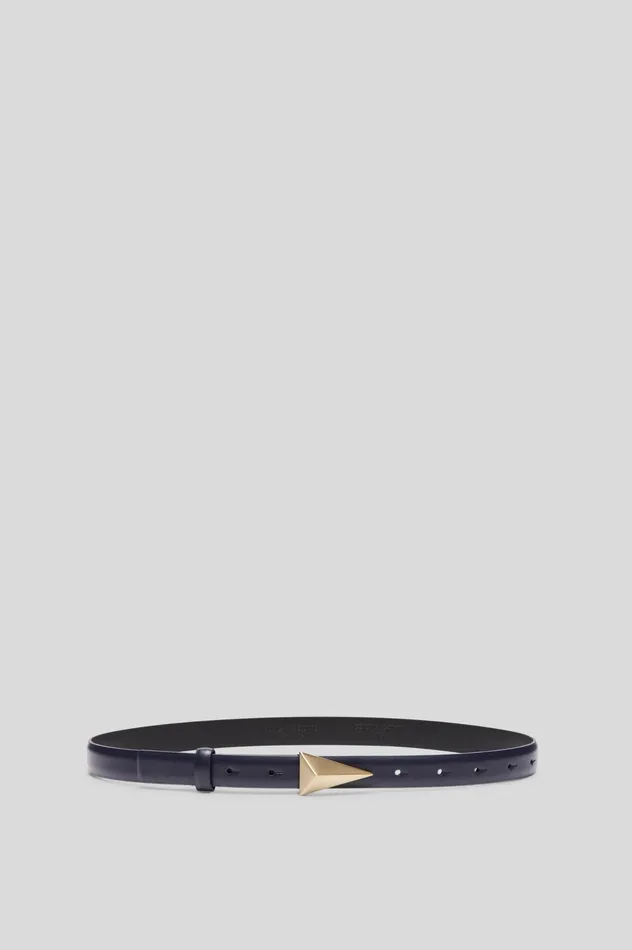 Leather BRUSHED TRIANGLE TRIM BELT 2 DARKNAVY Scanlan Theodore Women Leather BRUSHED TRIANGLE TRIM BELT 2 DARKNAVY Scanlan Theodore Women