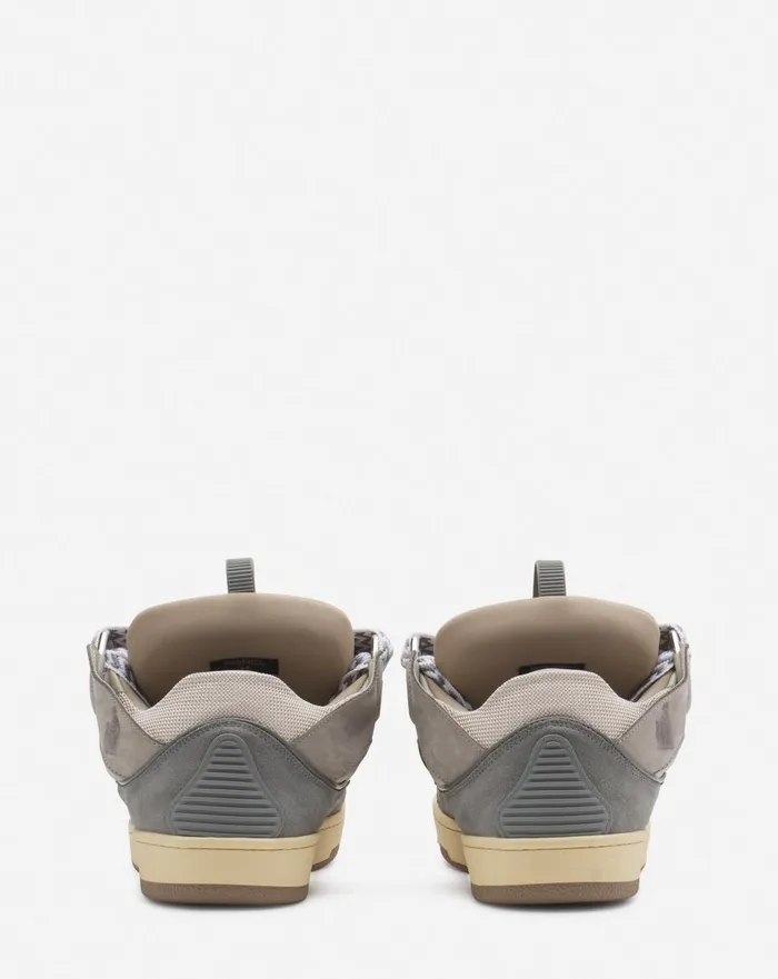 Leather Curb Sneakers Grey 2 Men Lanvin Sneakers