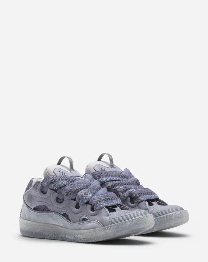 Leather Curb Sneakers Light Grey Women Lanvin Curb Leather Curb Sneakers Light Grey Women Lanvin Curb