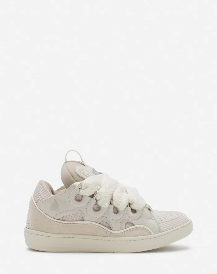 Leather Curb Sneakers Peach Women Lanvin Curb