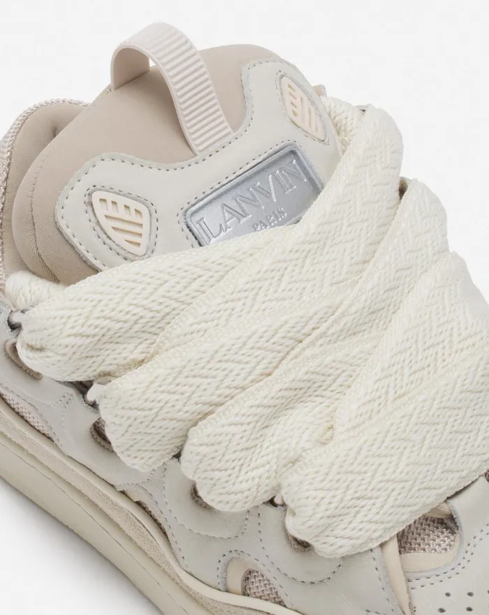 Leather Curb Sneakers Peach Women Lanvin Curb