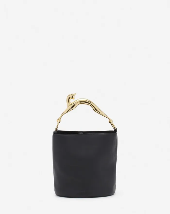 Leather Fusion Cat Bucket Bag Black Women Lanvin Crossbody Bags and Shoulder Bags