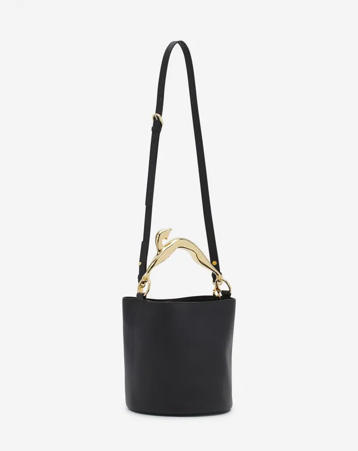 Leather Fusion Cat Bucket Bag Black Women Lanvin Crossbody Bags and Shoulder Bags