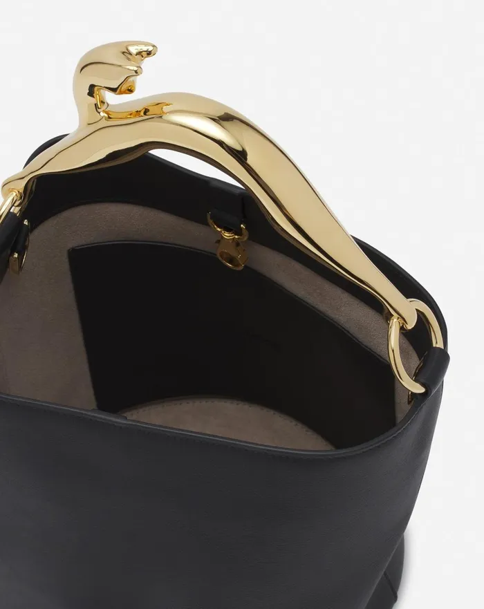 Leather Fusion Cat Bucket Bag Black Women Lanvin Crossbody Bags and Shoulder Bags