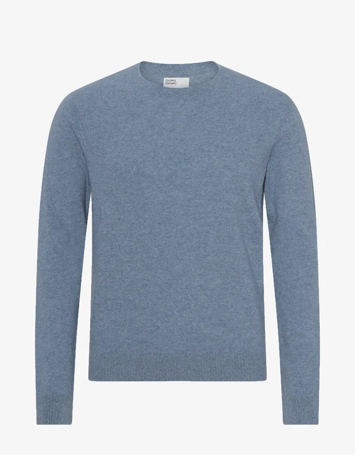 Light Merino Wool Crew 8211 Stone Blue Knit Sweaters Colorfulstandard Men
