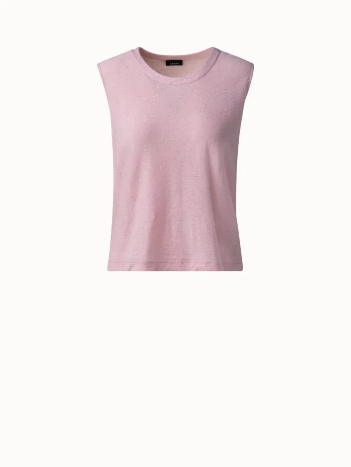Linen Sequins Knit Tank Nude Women Akris Knitwear