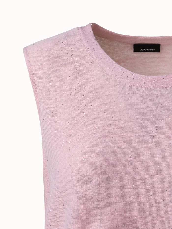 Linen Sequins Knit Tank Nude Women Akris Knitwear