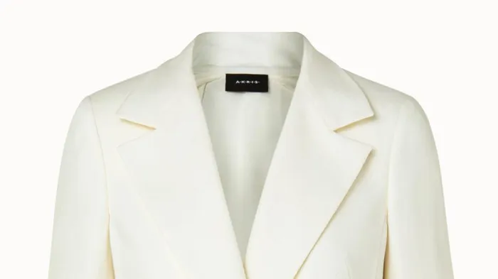 Linen Wool Crpe DoubleFace DoubleBreasted Jacket Ecru Women Akris Jackets