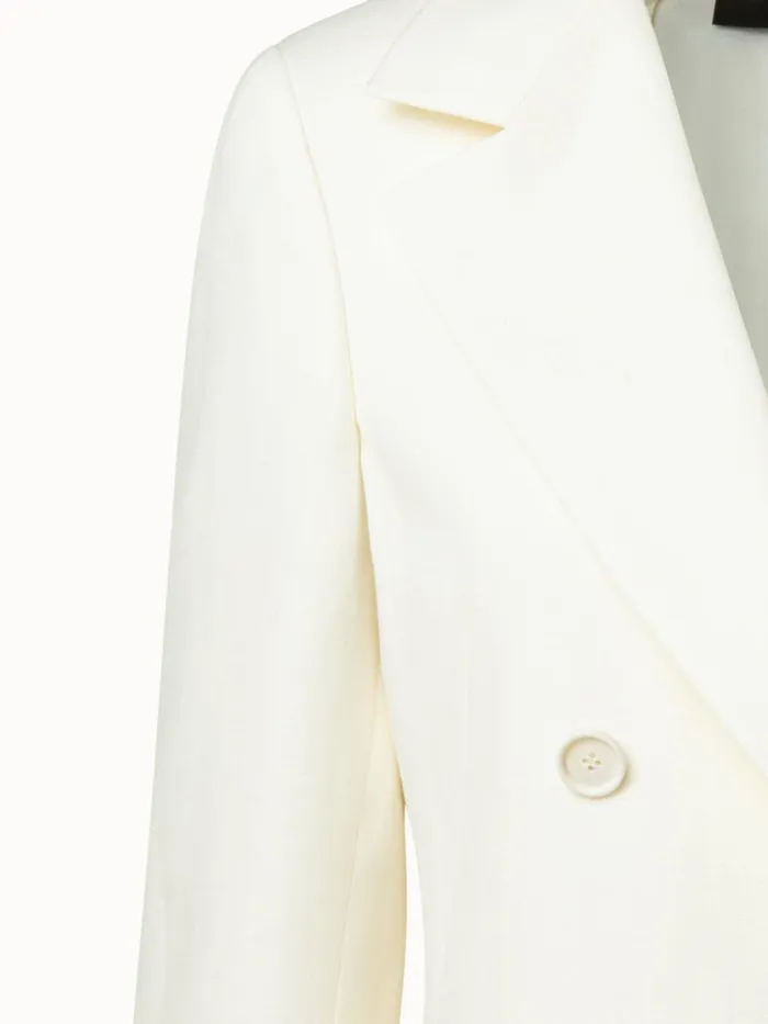 Linen Wool Crpe DoubleFace DoubleBreasted Jacket Ecru Women Akris Jackets