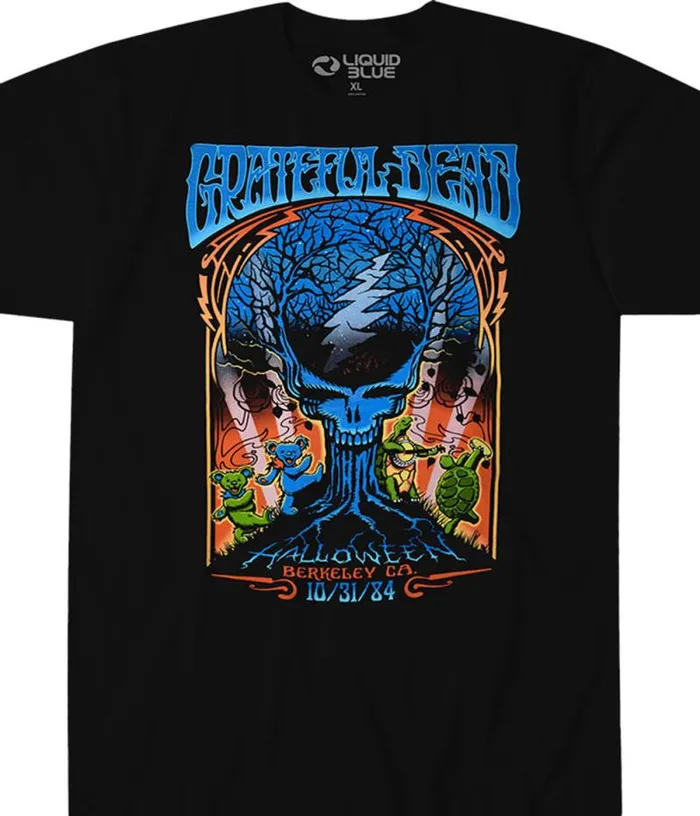 Liquid Blue Athletic TShirt Men Halloween Dead Black Athletic TShirt
