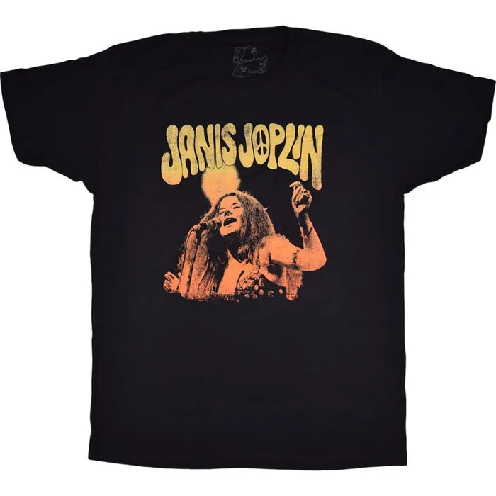 Liquid Blue Athletic TShirt Men Janis Joplin Live Black Athletic TShirt