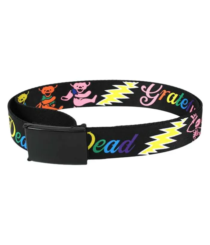 Liquid Blue Belts Accessories Bear Bolt Adjustable Web Belt Black