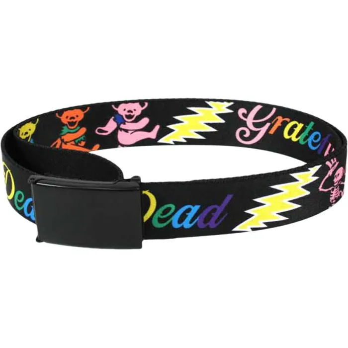 Liquid Blue Belts Accessories Bear Bolt Adjustable Web Belt Black