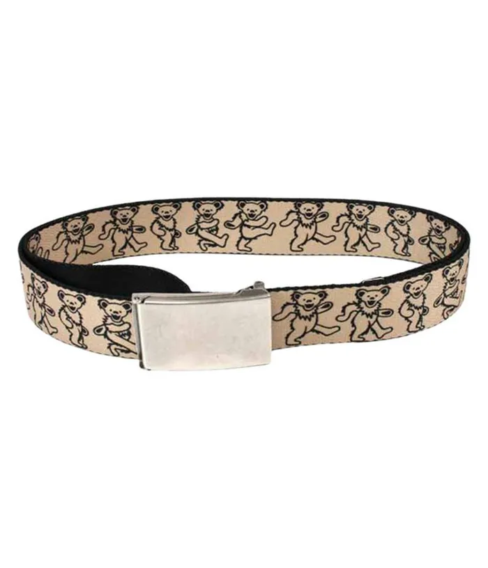 Liquid Blue Belts Accessories Dancing Bear Adjustable Web Belt Tan Small
