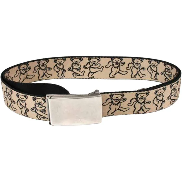 Liquid Blue Belts Accessories Dancing Bear Adjustable Web Belt Tan Small