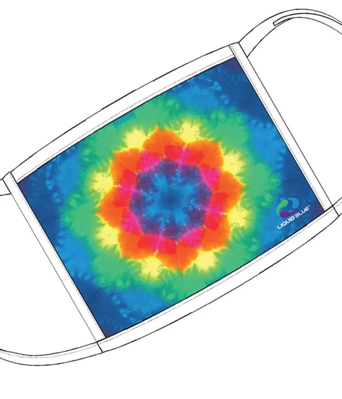 Liquid Blue Face Coverings Accessories Rainbow Mandala Face Covering