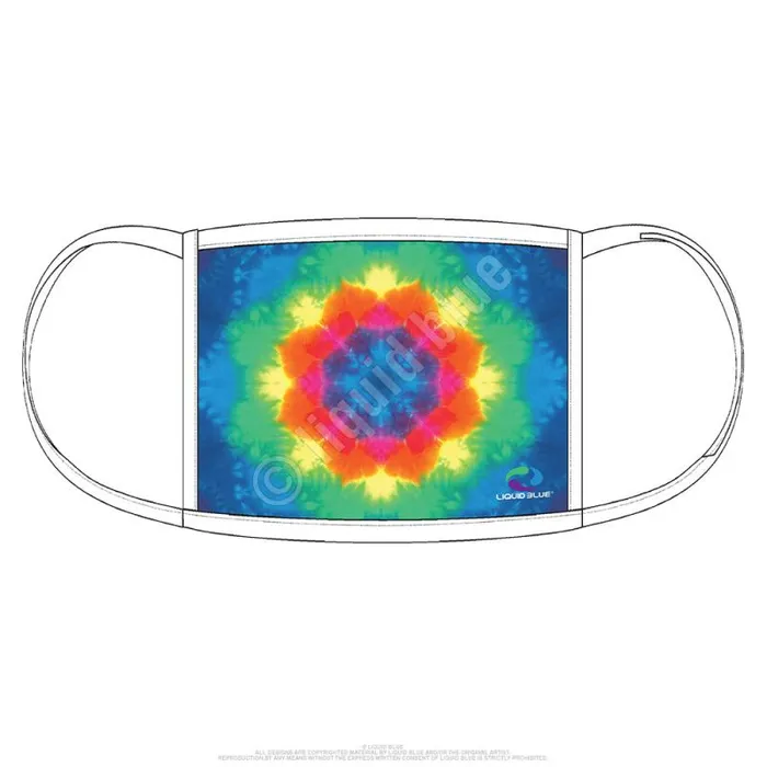Liquid Blue Face Coverings Accessories Rainbow Mandala Face Covering