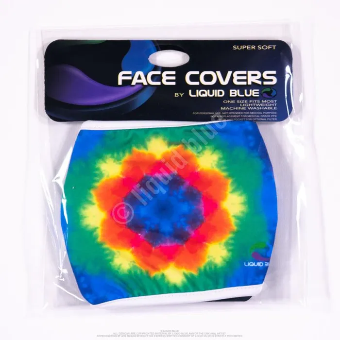 Liquid Blue Face Coverings Accessories Rainbow Mandala Face Covering