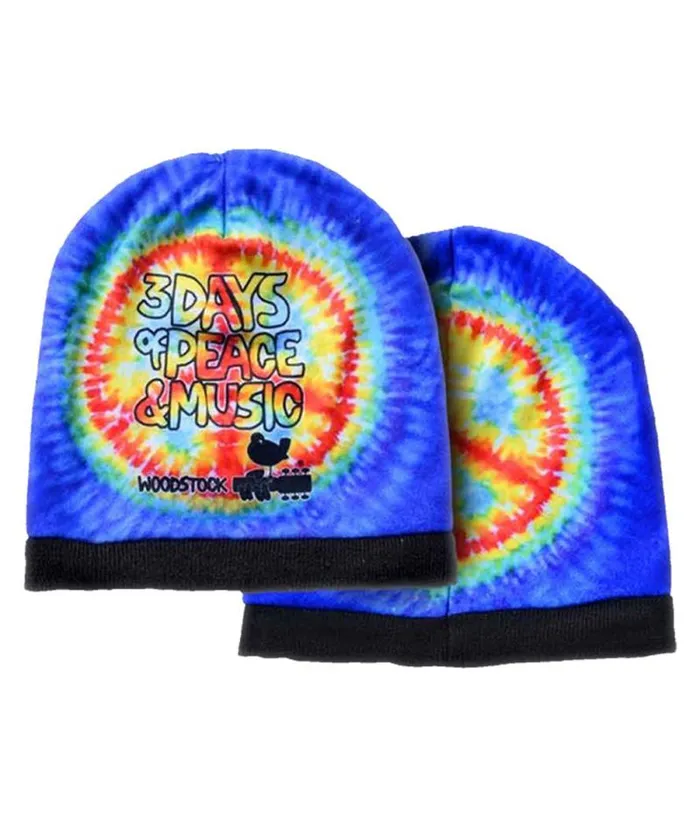 Liquid Blue Hats Accessories Woodstock Peace TieDye Beanie