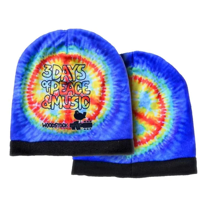 Liquid Blue Hats Accessories Woodstock Peace TieDye Beanie