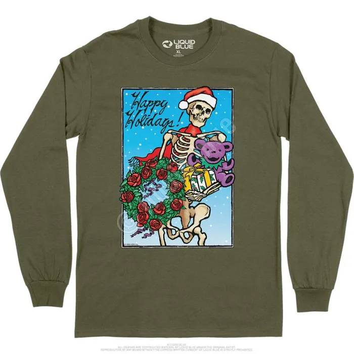 Liquid Blue Long Sleeve Men Bertha Claus Long Sleeve TShirt