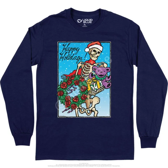Liquid Blue Long Sleeve Men Bertha Claus Long Sleeve TShirt