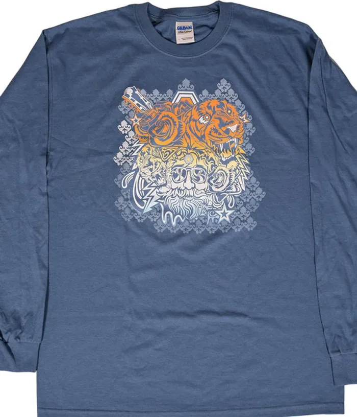 Liquid Blue Long Sleeve Men Jerry Garcia Acoustic Navy Long Sleeve TShirt