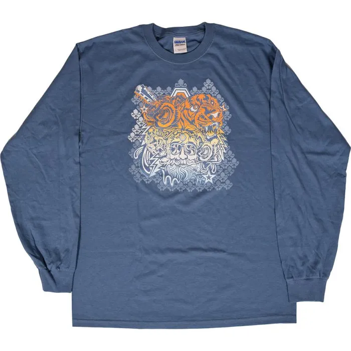 Liquid Blue Long Sleeve Men Jerry Garcia Acoustic Navy Long Sleeve TShirt