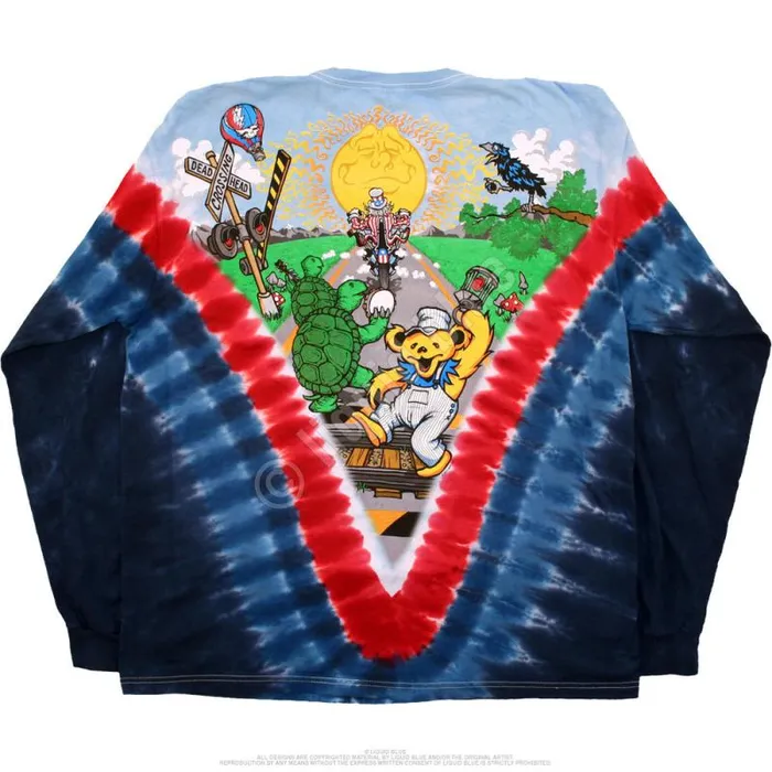Liquid Blue Long Sleeve Men Moto Sam TieDye Long Sleeve TShirt