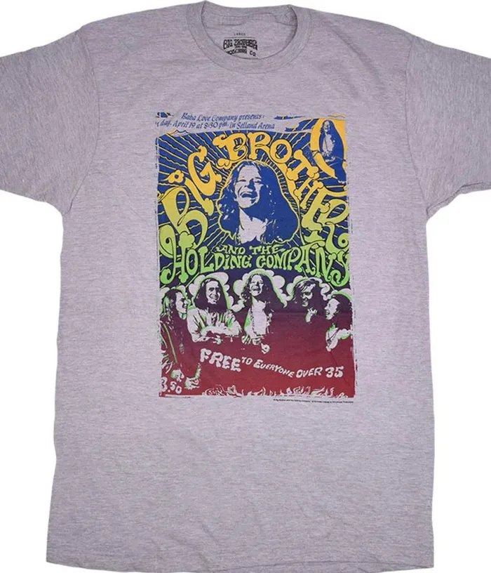Liquid Blue PolyCotton TShirt Men Big Brother Vintage Handbill Heather Grey PolyCotton TShirt