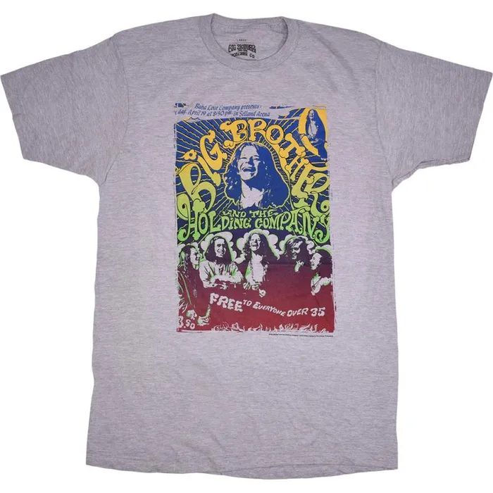 Liquid Blue PolyCotton TShirt Men Big Brother Vintage Handbill Heather Grey PolyCotton TShirt