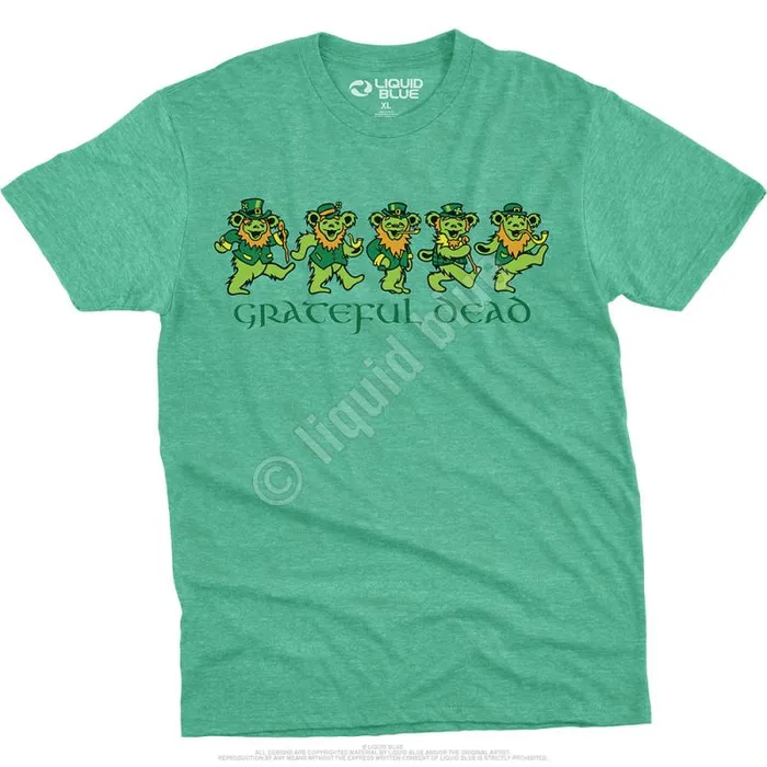 Liquid Blue PolyCotton TShirt Men Irish Bears Poly Cotton Heather Green TShirt Liquid Blue PolyCotton TShirt Men Irish Bears Poly Cotton Heather Green TShirt