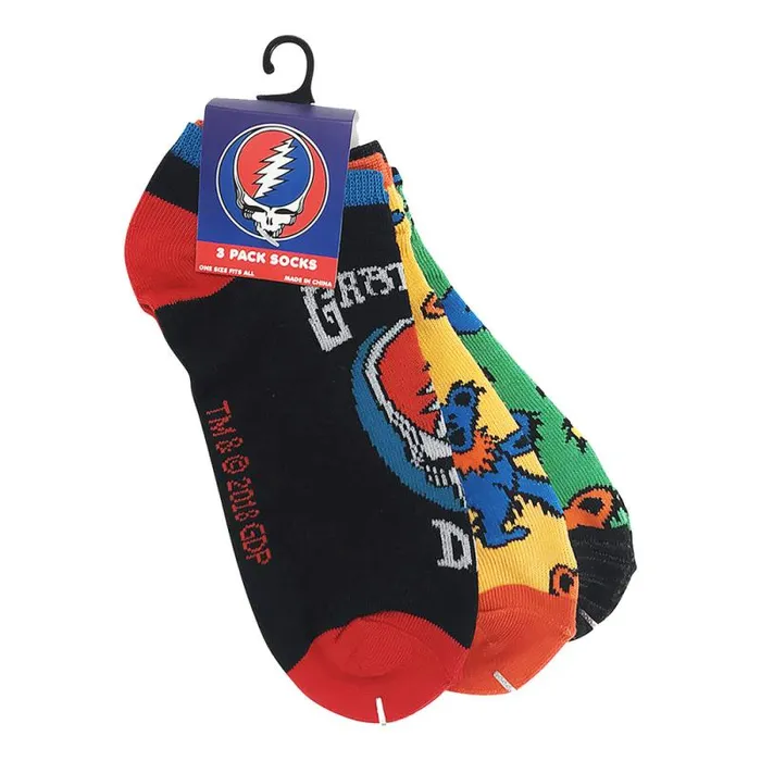 Liquid Blue Socks Accessories Grateful Dead 3 Pack Ankle Socks