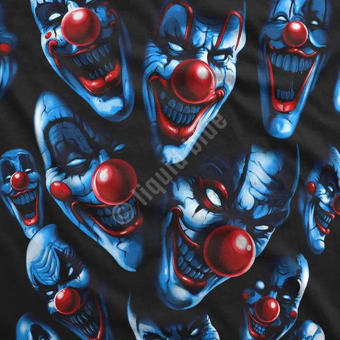 Liquid Blue TShirt Men All Over Clowns Black TShirt