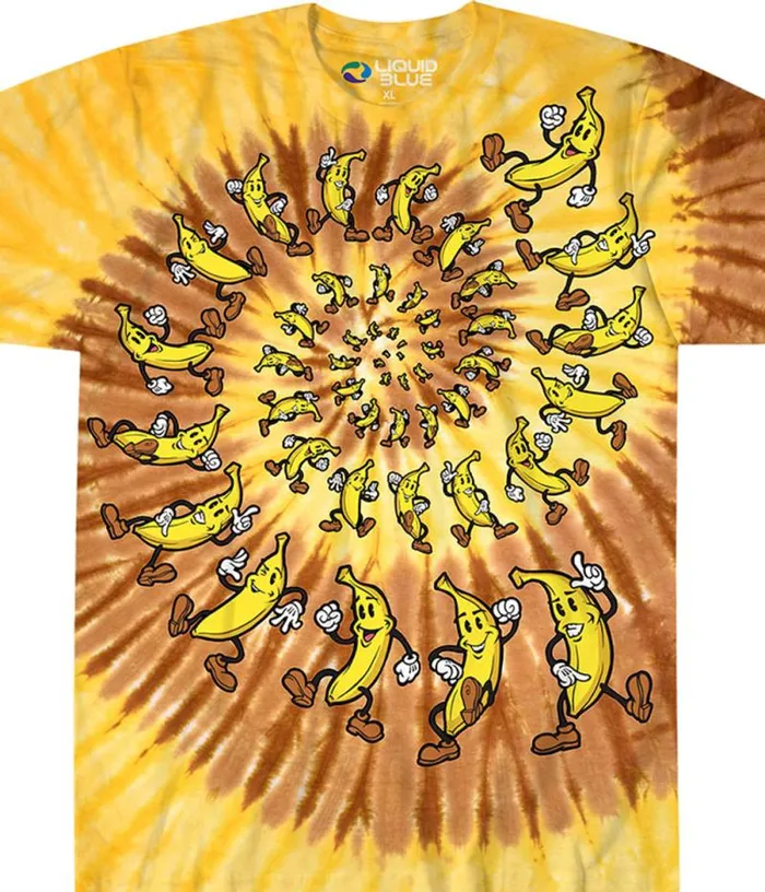 Liquid Blue TShirt Men Banana Spiral TieDye TShirt