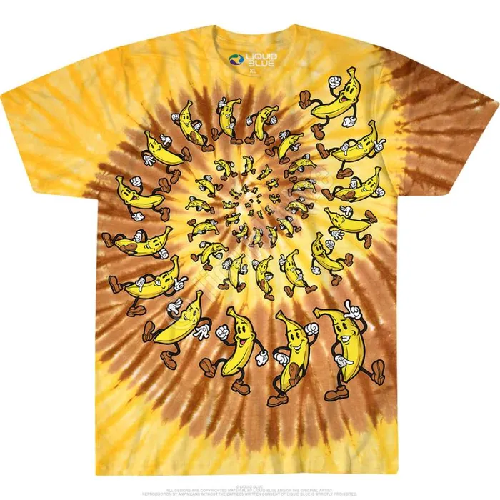 Liquid Blue TShirt Men Banana Spiral TieDye TShirt