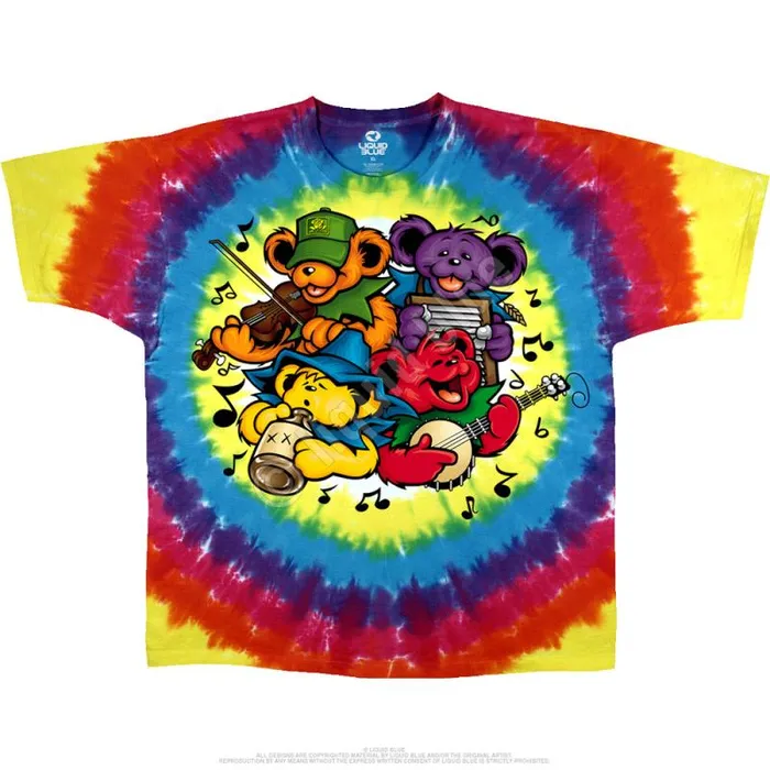 Liquid Blue TShirt Men Bear Jamboree TieDye TShirt