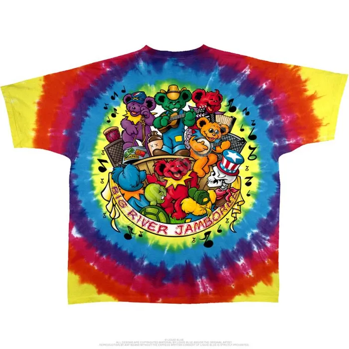 Liquid Blue TShirt Men Bear Jamboree TieDye TShirt
