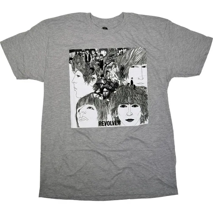 Liquid Blue TShirt Men Beatles Revolver Grey PolyCotton TShirt