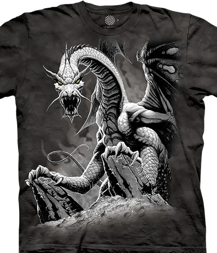Liquid Blue TShirt Men Black Dragon Classic Cotton TShirt