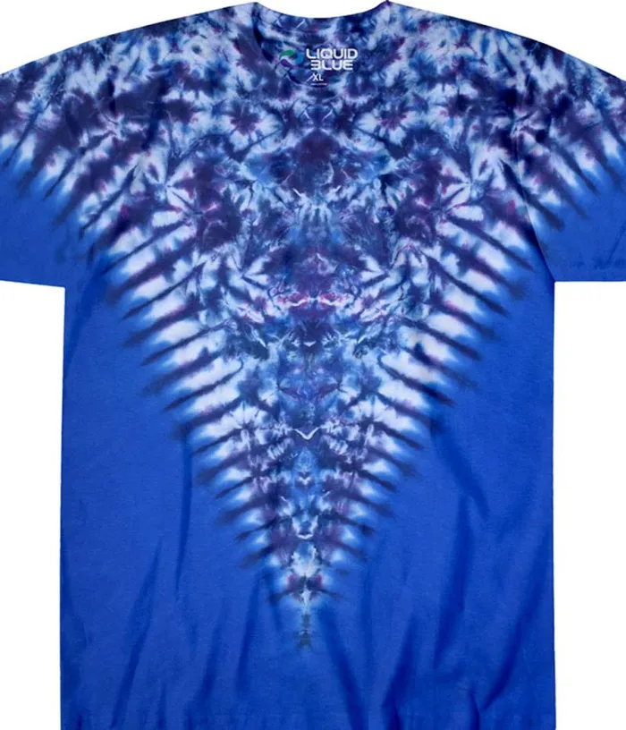 Liquid Blue TShirt Men Blue Krinkle V Unprinted TieDye TShirt