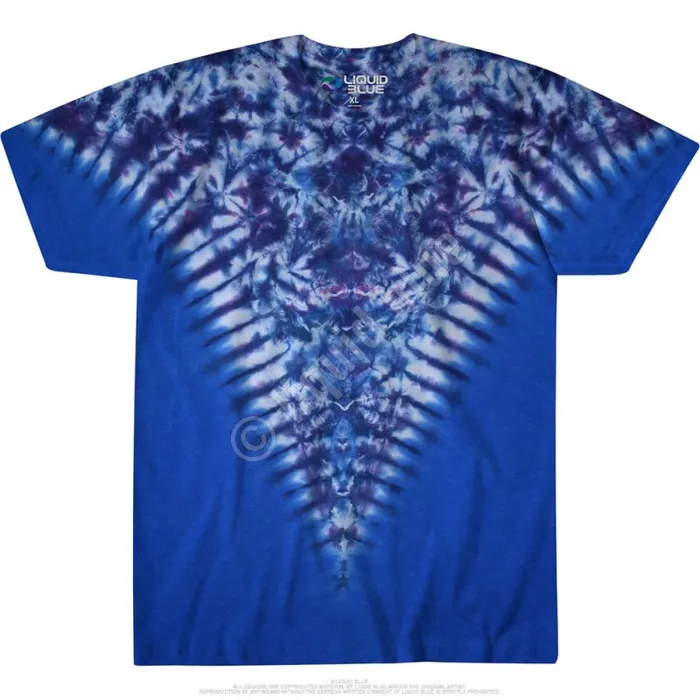 Liquid Blue TShirt Men Blue Krinkle V Unprinted TieDye TShirt