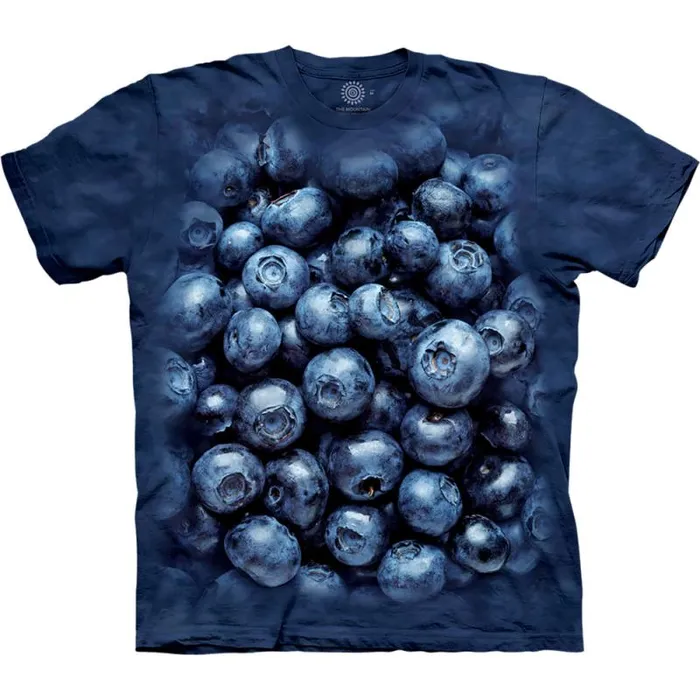 Liquid Blue TShirt Men Blueberries Classic Cotton TShirt