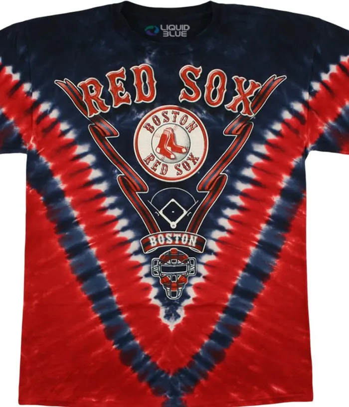 Liquid Blue TShirt Men Boston Red Sox V TieDye TShirt