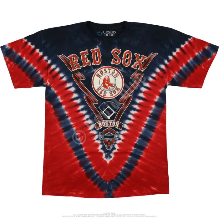 Liquid Blue TShirt Men Boston Red Sox V TieDye TShirt