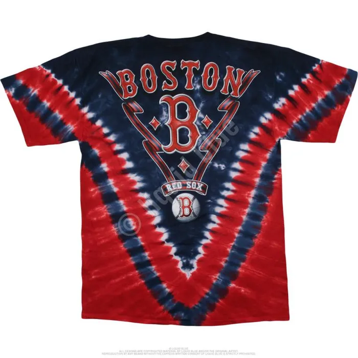 Liquid Blue TShirt Men Boston Red Sox V TieDye TShirt