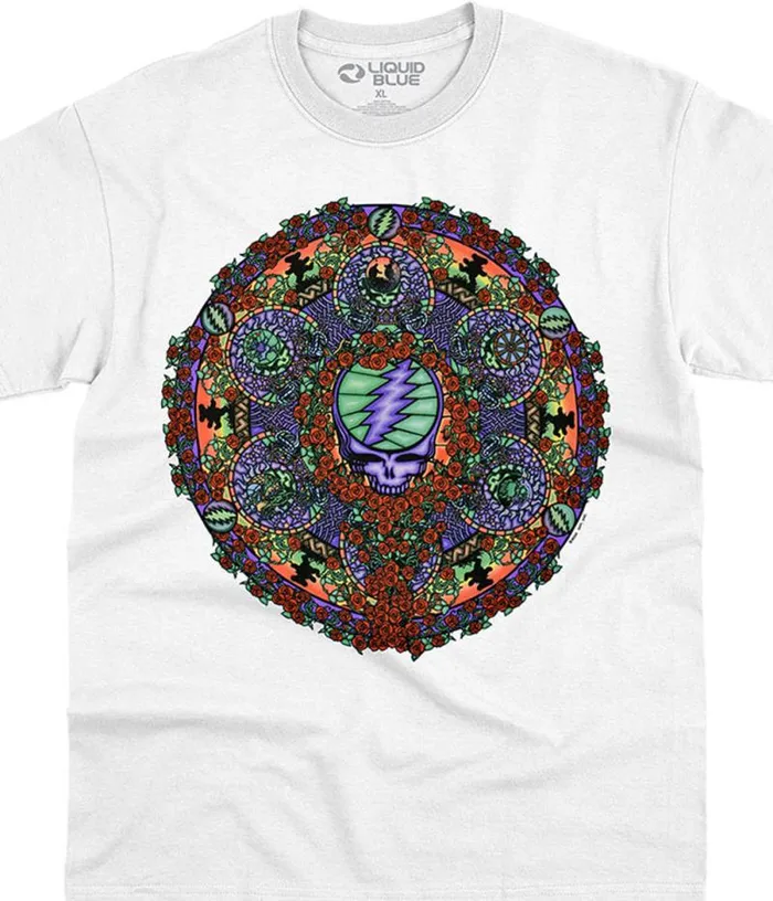 Liquid Blue TShirt Men Celtic Mandala White TShirt